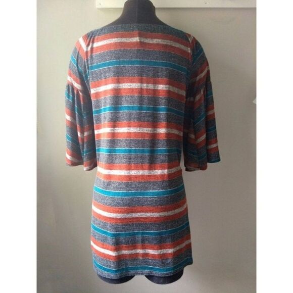 Emma Rose Stripe  Bell Sleeve Dress size Small - Picture 2 of 10